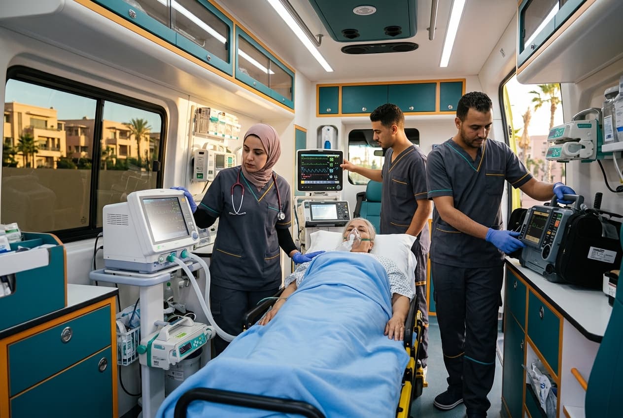 Ambulance de réanimation équipée